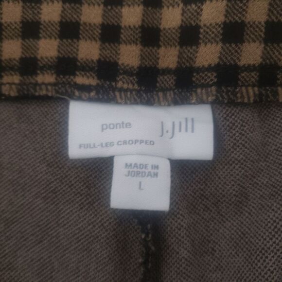 J. Jill Relaxed Ponte Full Leg Cropped Pants Size Large Brown and Black - Picture 6 of 9